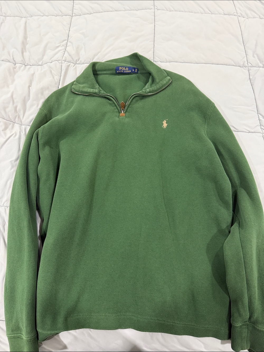 Polo by Ralph Lauren Green Half-Zip Cotton Pullover